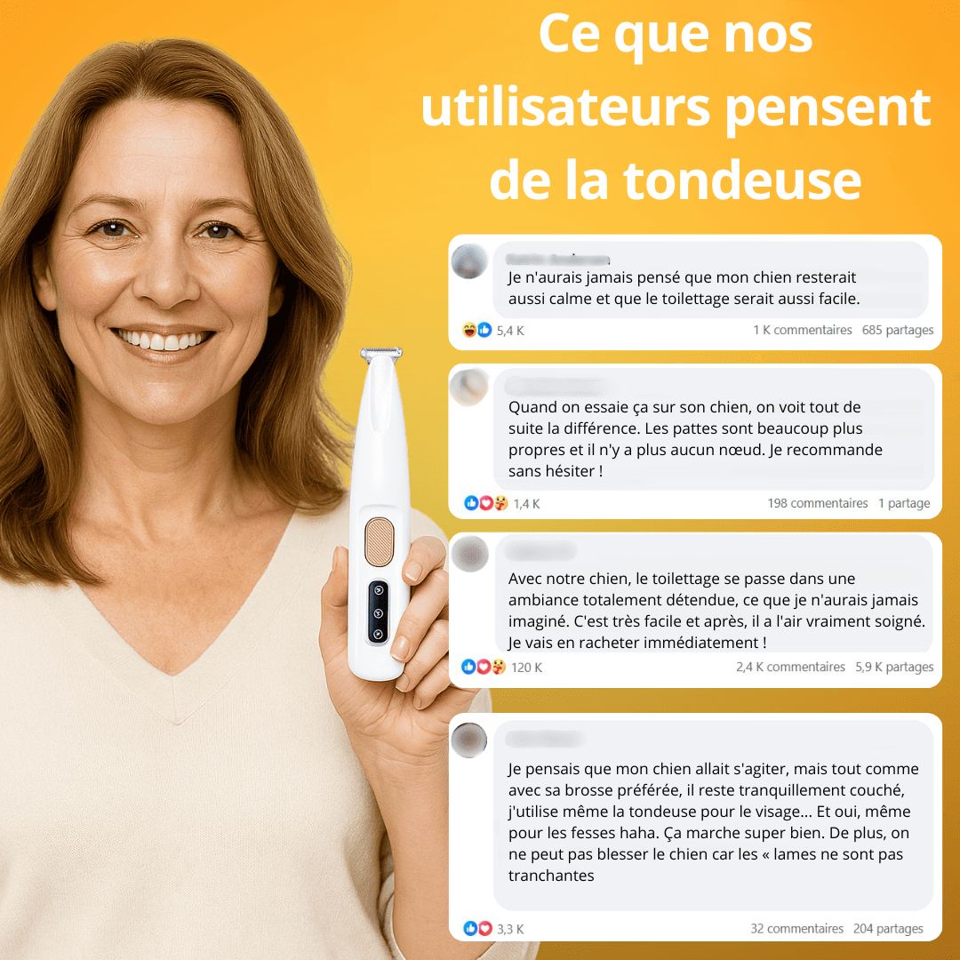 PawLight Pro – Tondeuse LED Étanche pour Pattes de Chien | Toilettage Facile & Sûr