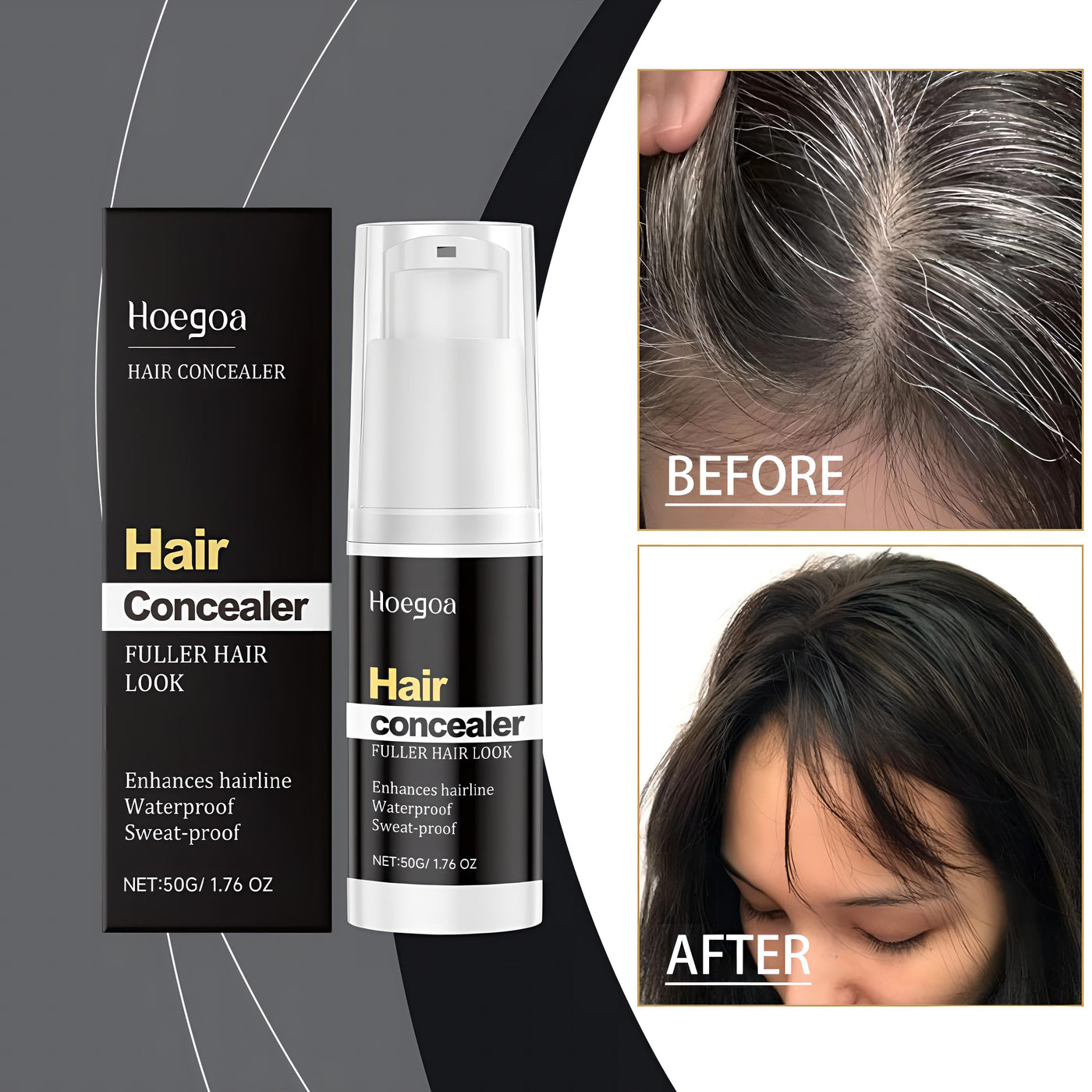 HairCover – Poudre capillaire pour cheveux noirs